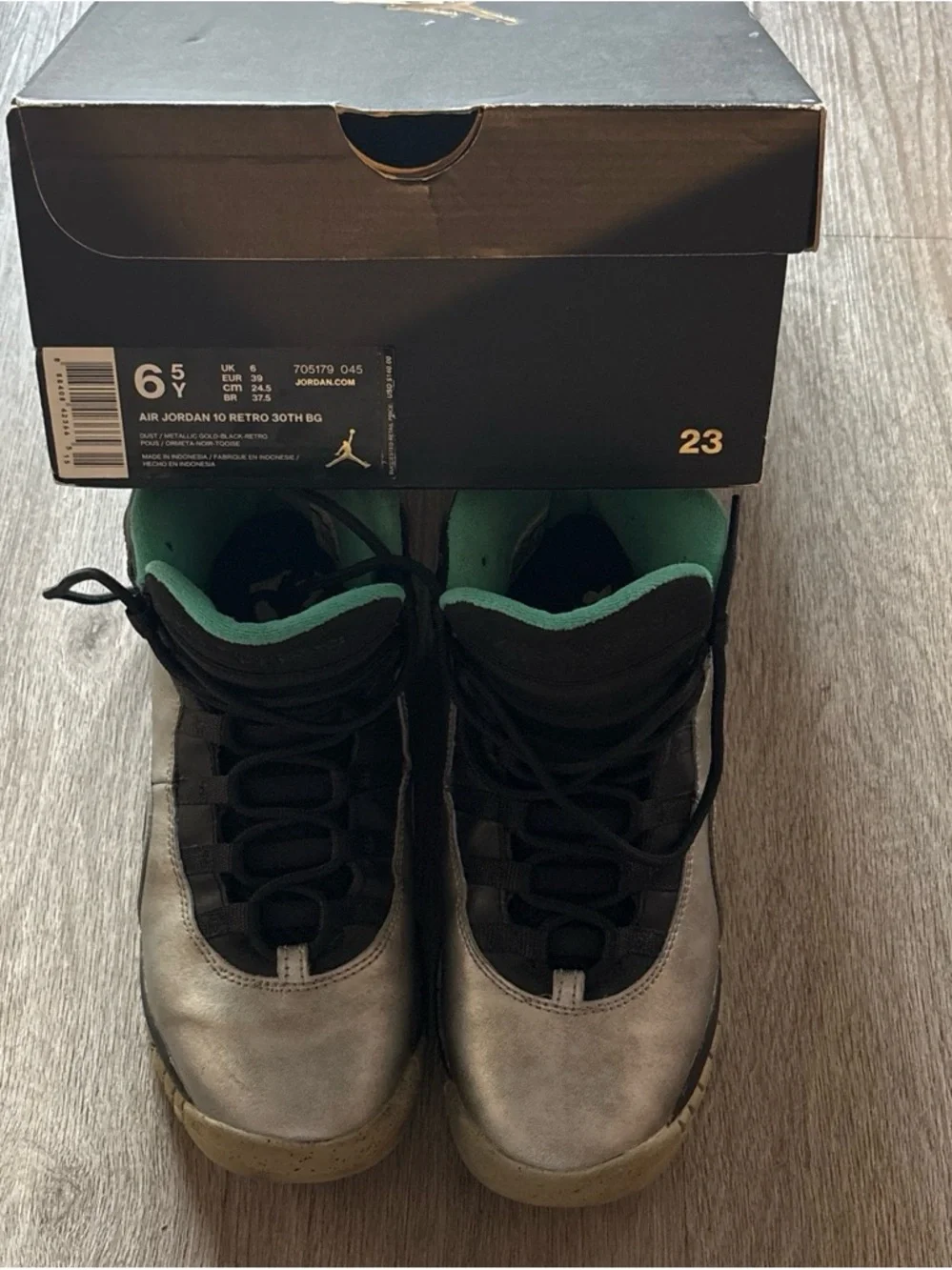 Jordan Men's Sneakers in Black, Silver, Teal